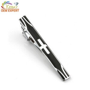  Nice silver enamel tie pin clips  