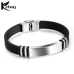  Fashion silicone stainless steel bracelet wholesale 