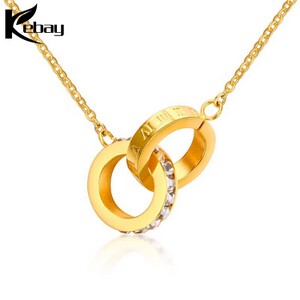 Fashion gold women pendant Stainless steel necklace 