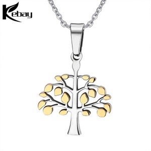  Fashion stainless steel tree shape pendant necklace 