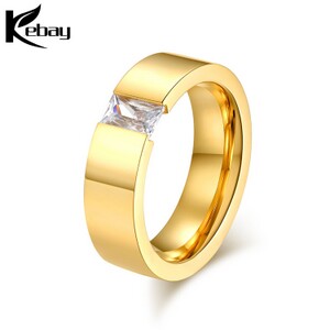  Wholesale gold colour stainless steel womens jewelry rings 