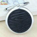  Custom made leather pocket mirror silver cosmetic compact mirror 